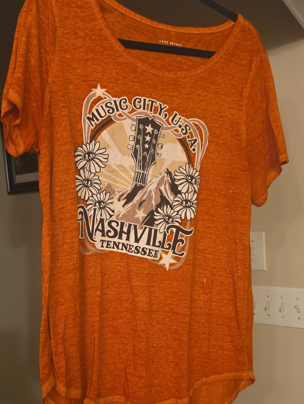 Lane Bryant Orange Crewneck Short Sleeve Tee